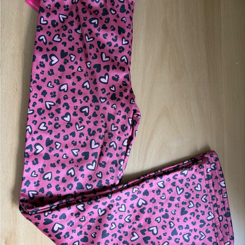 Vince Camuto Kids Pink Heart Print Leggings